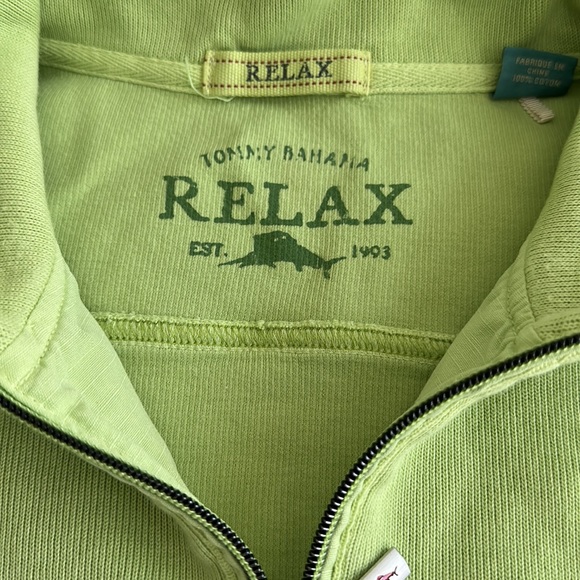 Tommy Bahama mens quarter zip in green, size large, smoke-free home. - Picture 3 of 7
